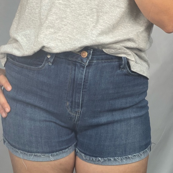 Levi Strauss signature stretch high rise cut off denim jean shorts women’s 10 - Picture 10 of 16